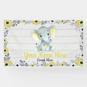 Elephant Hintergrund Rustikale Blume gelb Banner
