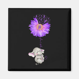 Elephant Hold Lila Sonnenblume Fibromyalgie Awaren Magnet
