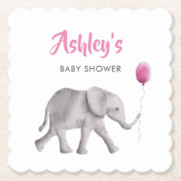 Elephant Holding Balloon Baby Shower Paper Unterse