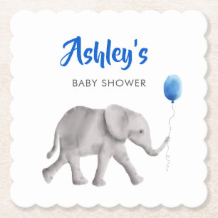 Elephant Holding Balloon Baby Shower Paper Unterse Untersetzer