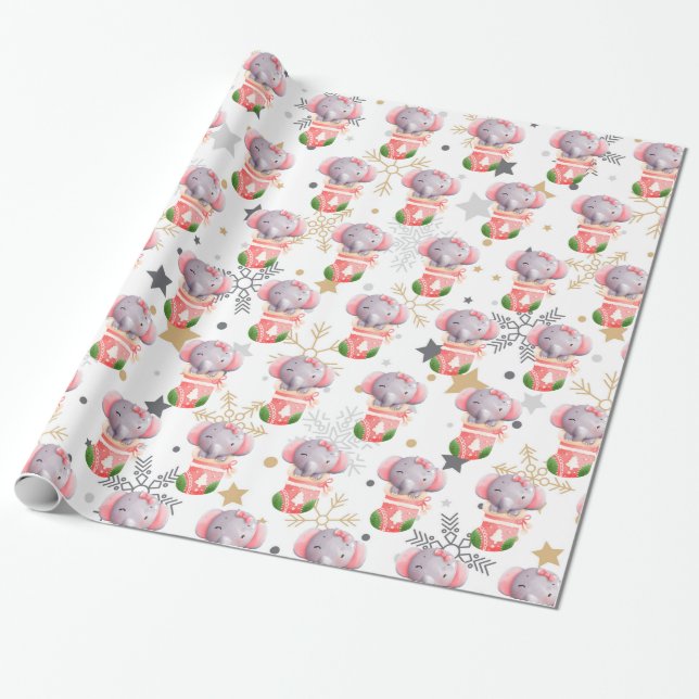 Elephant Holidays Anpassen Geschenkpapier (Ungerollt)