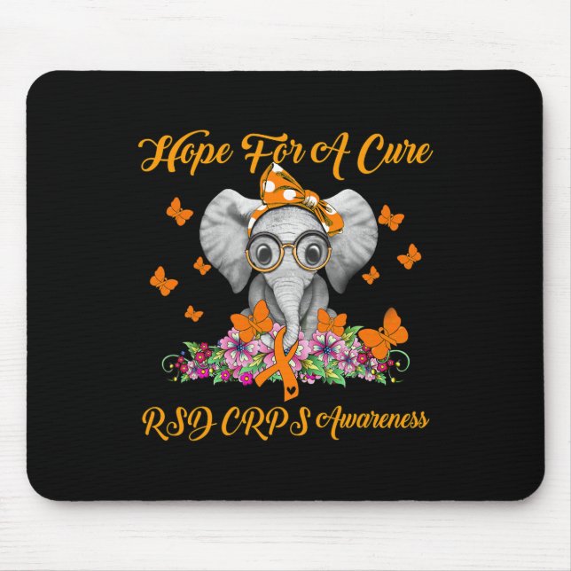 Elephant Hope for a heiure Rsd Crps Awareness Mousepad (Vorne)