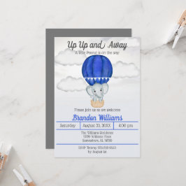 Elephant Hot Air Balloon Babydusche Einladung