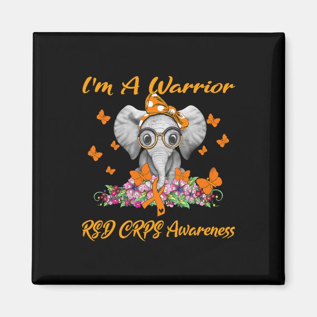 Elephant I bin ein Krieger RSD CRPS Bewusstsein Magnet (Vorne)