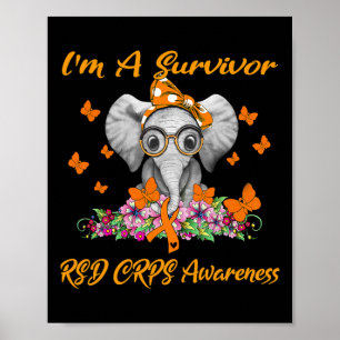 Elephant I bin ein Survivor RSD CRPS Bewusstsein Poster