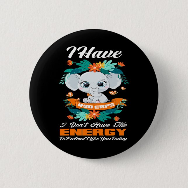 Elephant I habe RSD CRPS Awareness Button (Vorderseite)