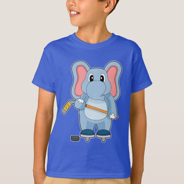 Elephant Ice Hockey Eishockeystick T-Shirt (Vorderseite)