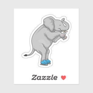 Elephant Ice Skaten Ice Skate Aufkleber