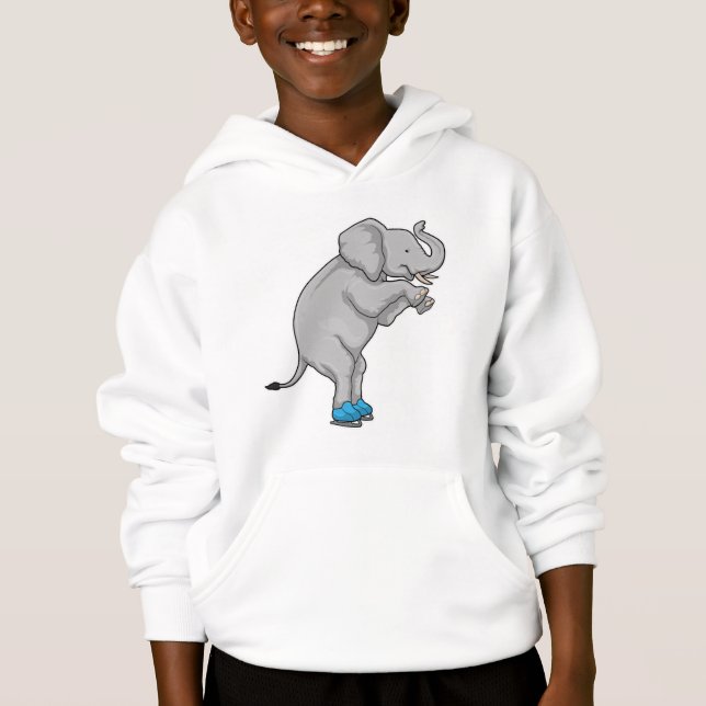Elephant Ice Skaten Ice Skate Hoodie (Vorderseite)