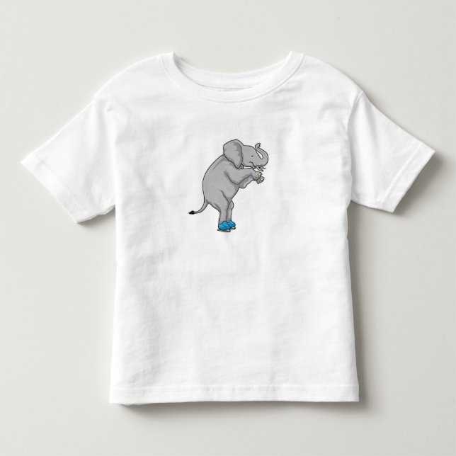 Elephant Ice Skaten Ice Skate Kleinkind T-shirt (Vorderseite)