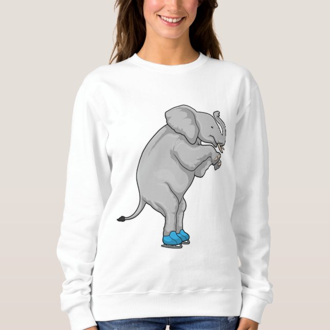 Elephant Ice Skaten Ice Skate Sweatshirt (Vorderseite)
