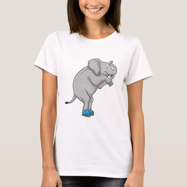 Elephant Ice Skaten Ice Skate T-Shirt (Vorderseite)