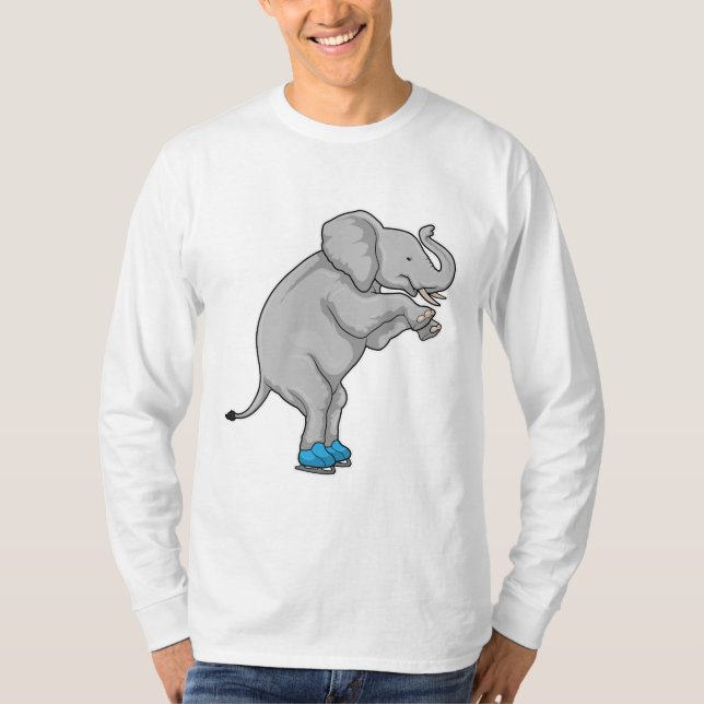 Elephant Ice Skaten Ice Skate T-Shirt (Vorderseite)