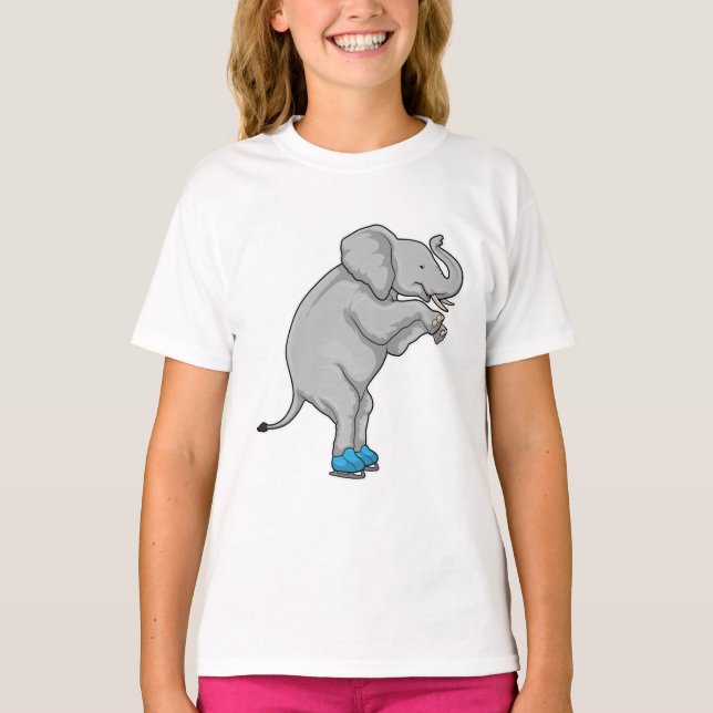 Elephant Ice Skaten Ice Skate T-Shirt (Vorderseite)