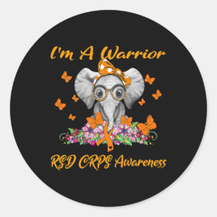 Elephant ich bin ein Krieger Rsd Crps Bewusstsein Runder Aufkleber