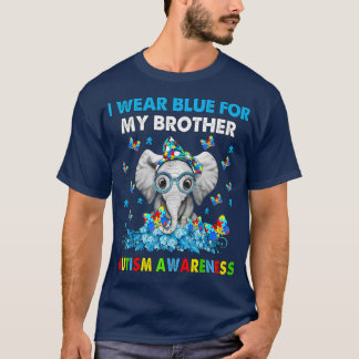 Elephant ich trage Blau für meinen Bruder Autismus T-Shirt