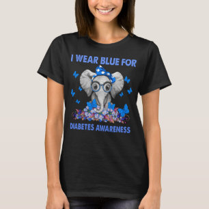 Elephant ich trage Blue für DIABETES AWARENESS T-Shirt