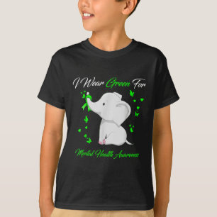 Elephant ich trage Grün für das Bewusstsein für ps T-Shirt