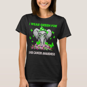 Elephant ich trage Grün für LEBERKREBS T-Shirt