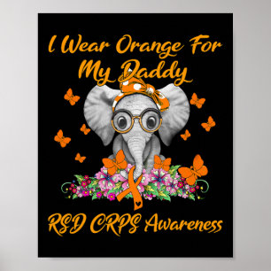 Elephant ich trage Orange für mein Daddy Rsd Crps  Poster