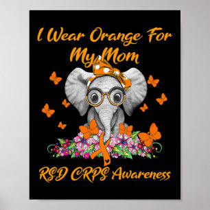 Elephant Ich trage Orange für meine Mama RSD CRPS Poster