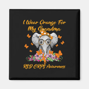 Elephant ich trage Orange für meine Oma Rsd Crps A Magnet
