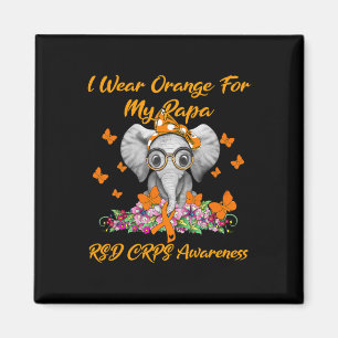 Elephant Ich trage Orange für meine Papa Rsd Crps Magnet