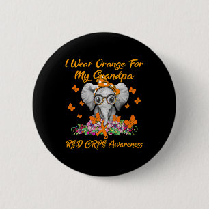 Elephant Ich trage Orange für meinen Großvater Rsd Button
