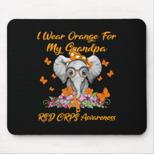 Elephant Ich trage Orange für meinen Großvater Rsd Mousepad