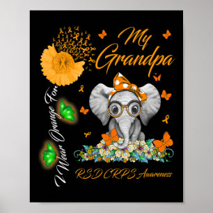 Elephant Ich trage Orange für meinen Großvater Rsd Poster