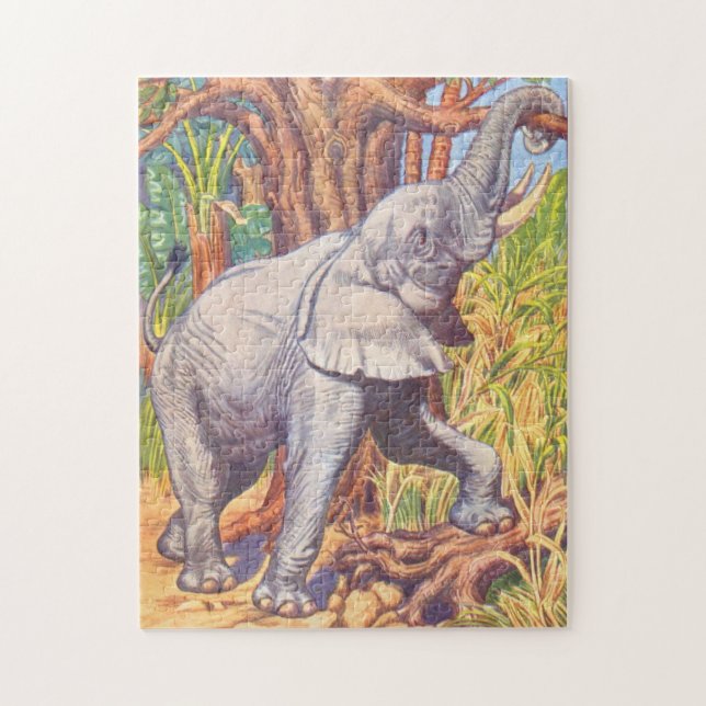 Elephant Illustration Vintages Kinderbuch (Vertikal)