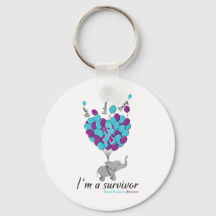 Elephant Im A Survivor Heart Suicide Prevention Aw Schlüsselanhänger