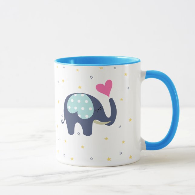 Eléphant imprimé mignon tasse à café (Droite)