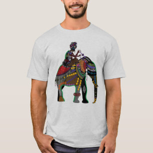 ÉLÉPHANT INDIEN d'ART avec le T-shirt de CAVALIER