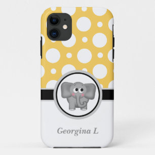 Eléphant Jaune & Blanc Polka Dot iPhone 5 Coque