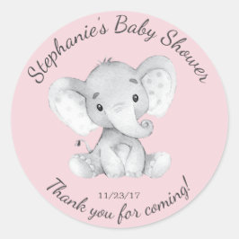Elephant Jungle Animals Baby Shower Fevor Sticker