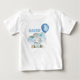 Elephant Jungle Blue Baby Boy Geburtstag T-shirt