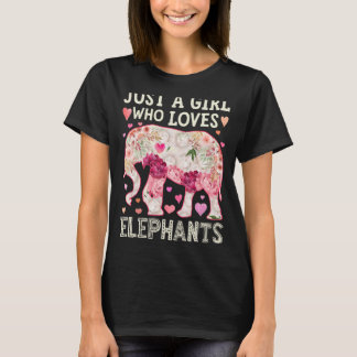 Elephant Just a Girl, die Elefanten Blume Wo Liebe T-Shirt