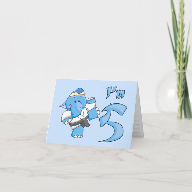 Elephant Karate 5. Geburtstag Einladung (Vorderseite)