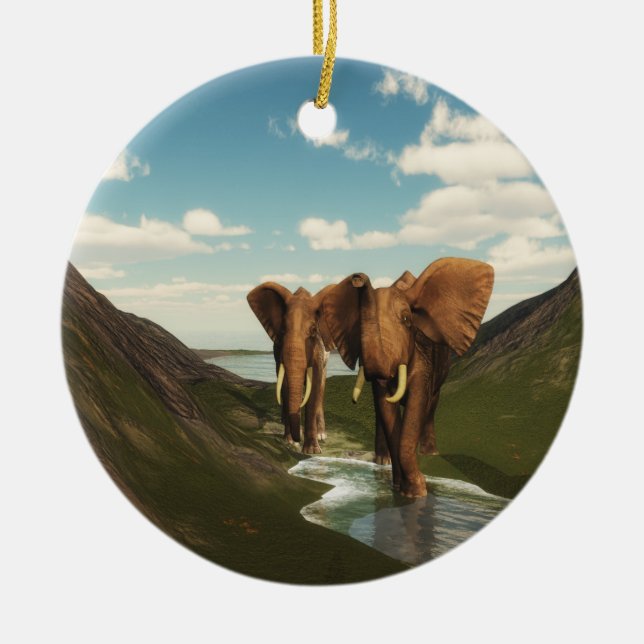 Elephant Keramik Ornament (Vorne)