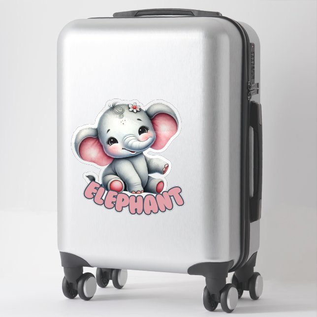 ELEPHANT - KINDERZIMMER STICKER (Koffer)