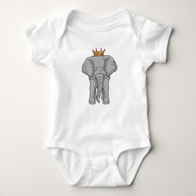 Elephant King Crown Baby Strampler (Vorderseite)