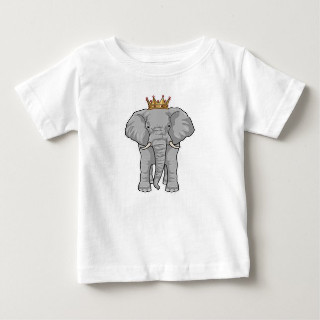 Elephant King Crown Baby T-shirt (Vorderseite)