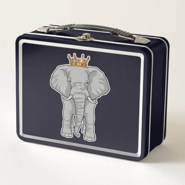 Elephant King Crown Metall Brotdose (Vorderseite)
