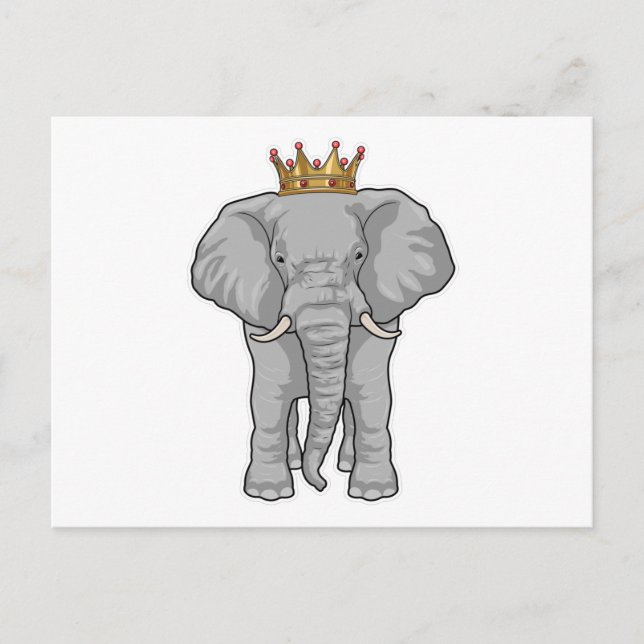 Elephant King Crown Postkarte (Vorderseite)