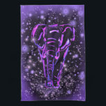 Elephant Kitchen Handtuch Lila Rosa Starry Night<br><div class="desc">Neon Lila Pink Elephant Walking at Starry Night Magic Animal Zeichn - Wählen / Fügen Sie Ihren einzigartigen Text / Farbe - Make Your Special Gift - Neu formatieren und verschieben oder entfernen und hinzufügen Elemente / Bild mit Anpassungs-Tool ! - Zeichn und Design von MIGNED. Sie können meine Designs...</div>
