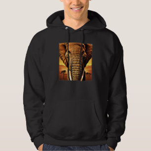Elephant Kopf Tier Motiv Druckkunstwerk safari gr Hoodie