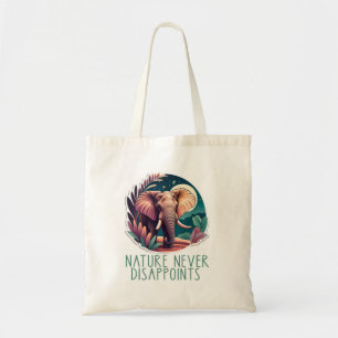 ELEPHANT Kunst  DIE NATUR ENTTÄUSCHT NIE Tragetasche