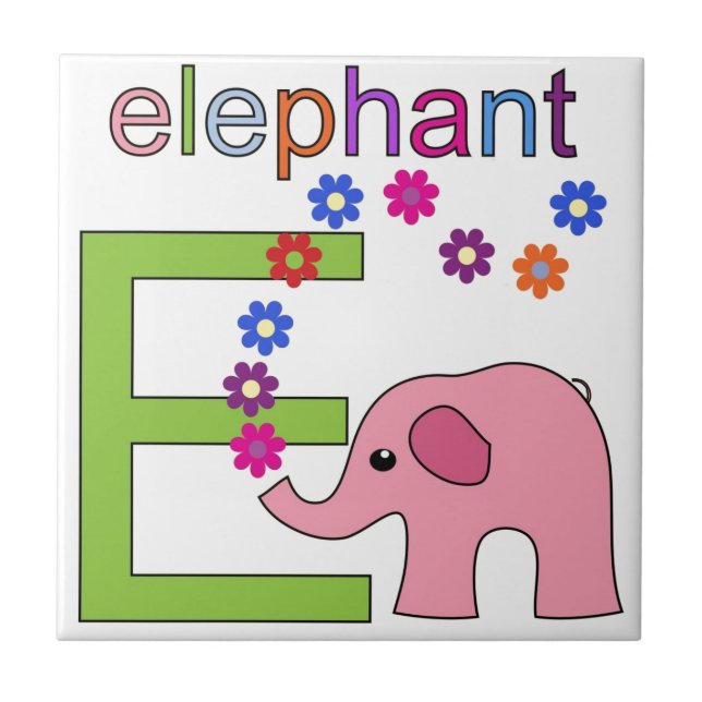 Elephant Letter E Fliese (Vorderseite)
