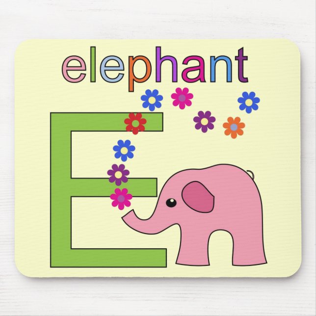 Elephant Letter E Mousepad (Vorne)